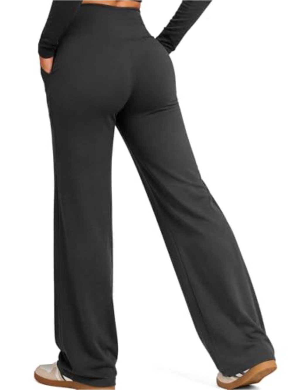 Wide Leg Yoga Pants with Pockets High Waist Lounge Activewear
